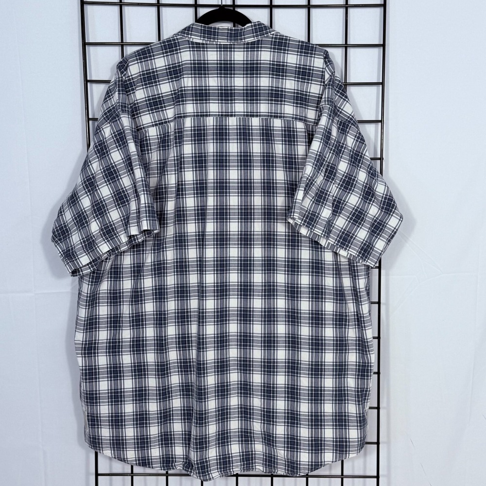 Abercrombie The Big Shirt Short Sleeve Plaid Shirt Mens Large Blue Vintage Y2K - Picture 5 of 9